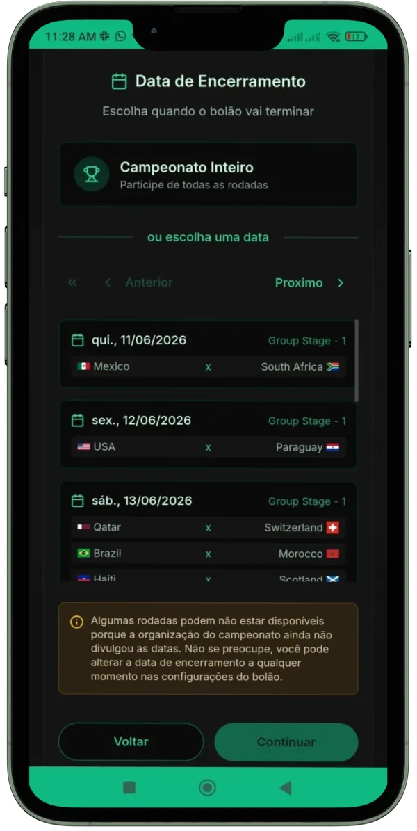 Data de encerramento